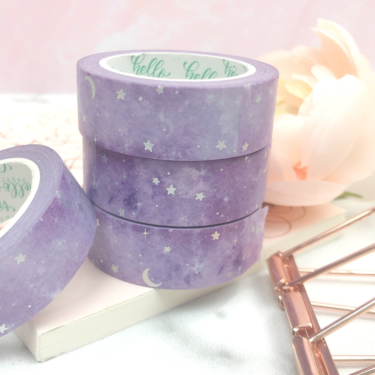 Purple Watercolor Galaxy Washi Tape – LeslieWritesItAll