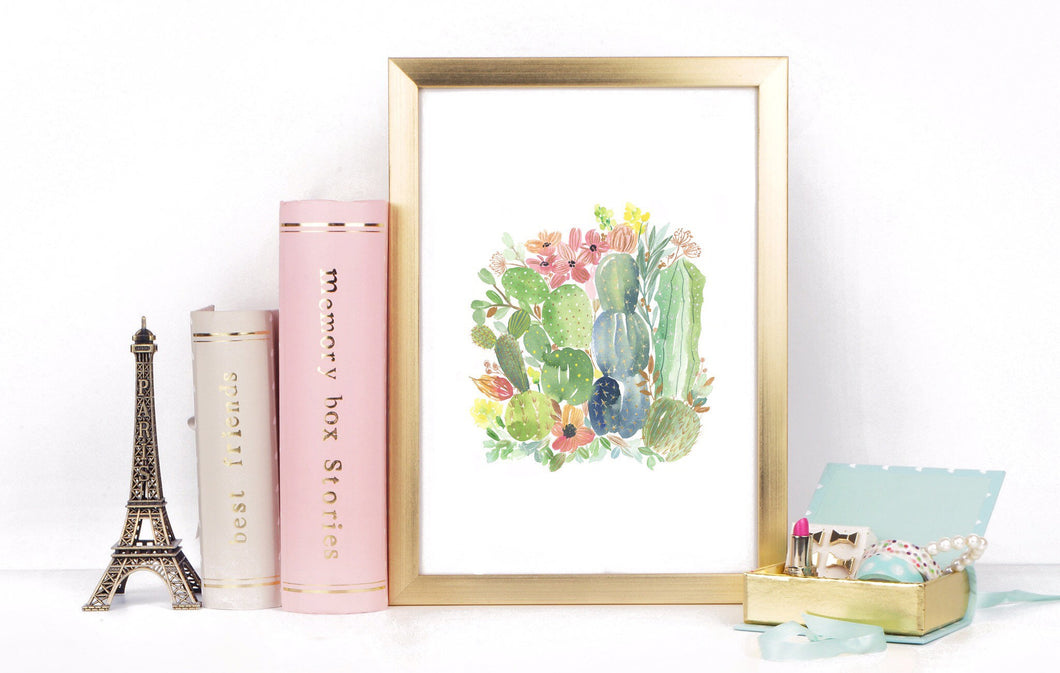 Cacti Watercolor PRINT