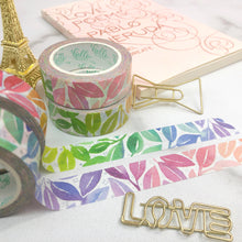 Load image into Gallery viewer, Rainbow Watercolor Leaves Washi Tape
