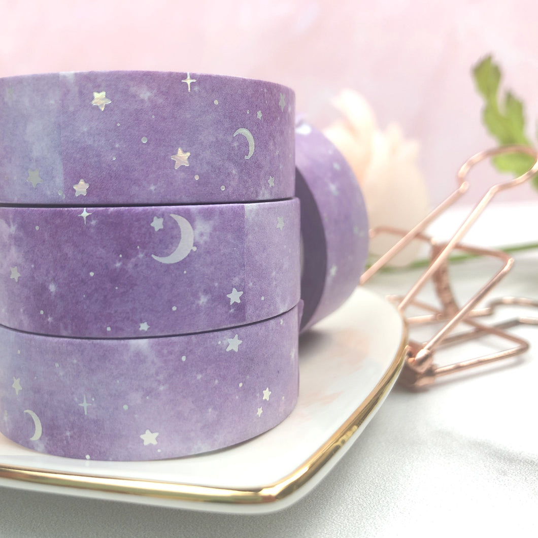 Purple Watercolor Galaxy Washi Tape – LeslieWritesItAll