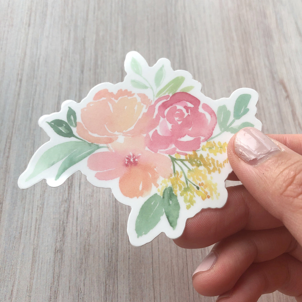 Watercolor Florals Vinyl Sticker 3