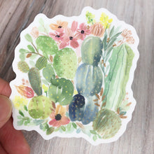 Load image into Gallery viewer, Set of 3 Watercolor Flowers and Cacti Vinyl Sticker 3&quot;
