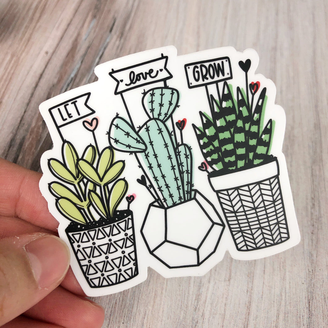 Let Love Grow Vinyl Sticker 3