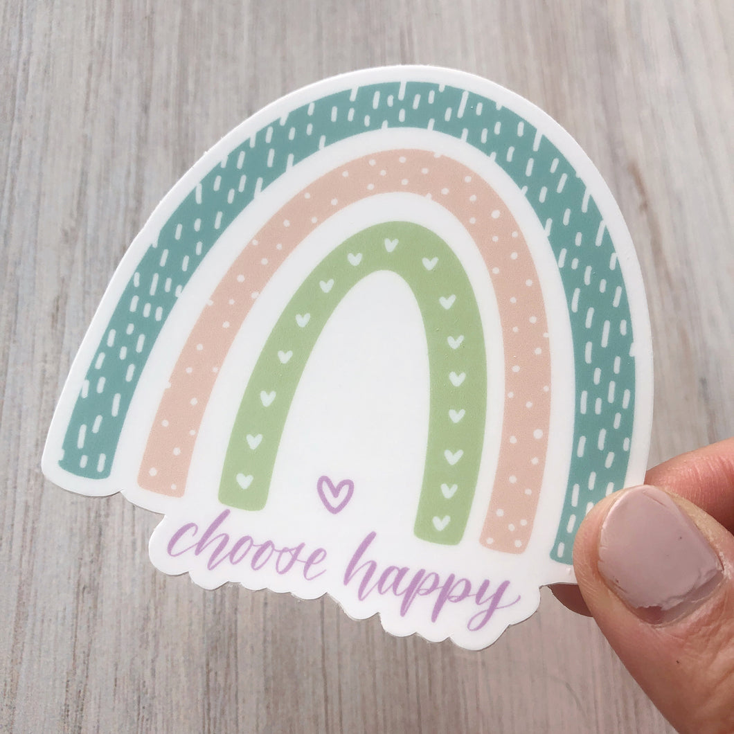 Choose Happy Rainbow Vinyl Sticker 3