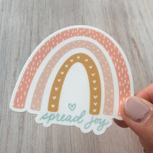 Load image into Gallery viewer, Spread Joy Rainbow Vinyl Sticker 3&quot;
