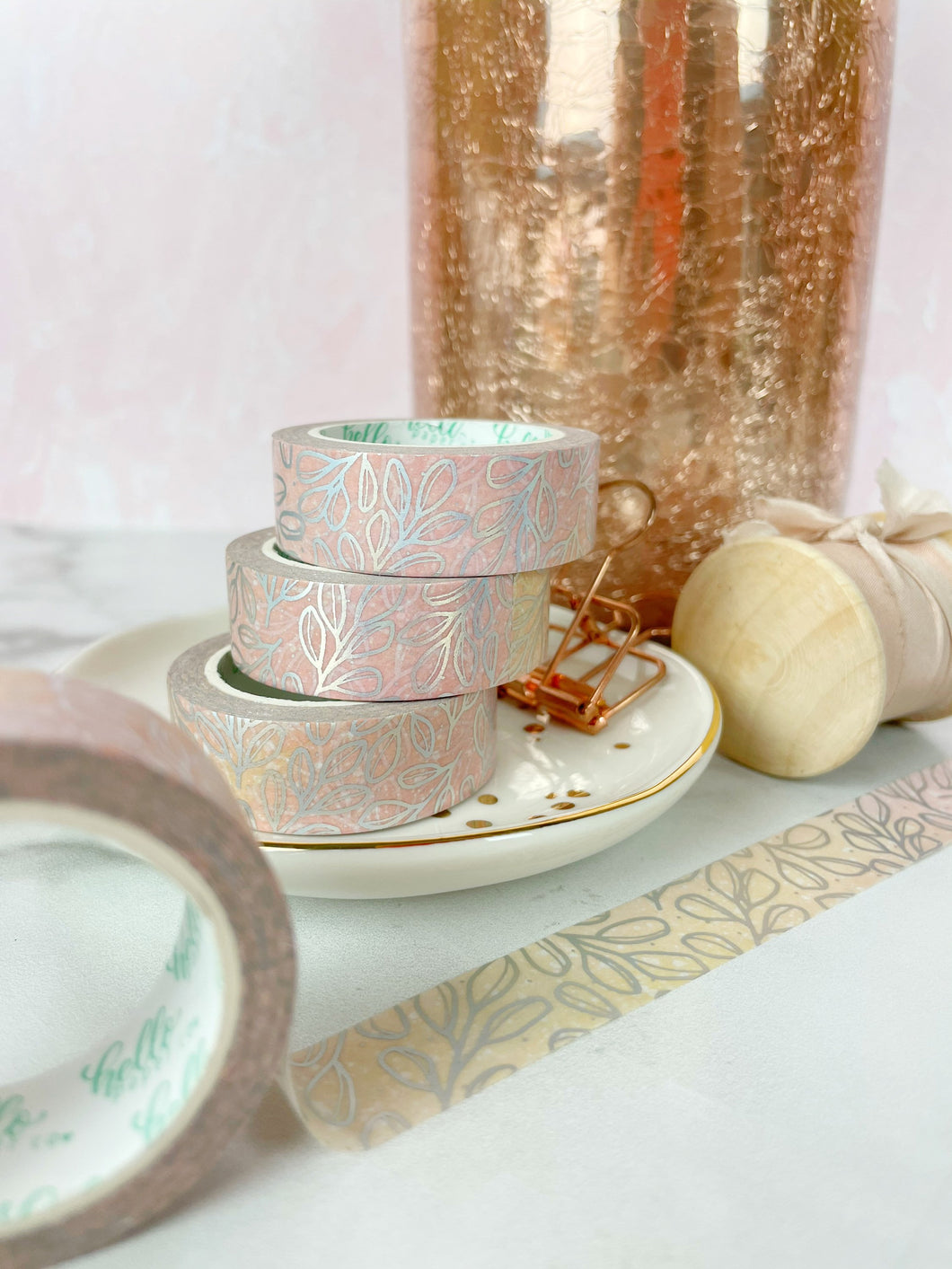 Holographic Silver Leaves Washi Tape