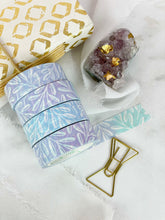 Load image into Gallery viewer, White Leaves With Holographic Foil Washi Tape
