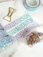 Load image into Gallery viewer, White Leaves With Holographic Foil Washi Tape
