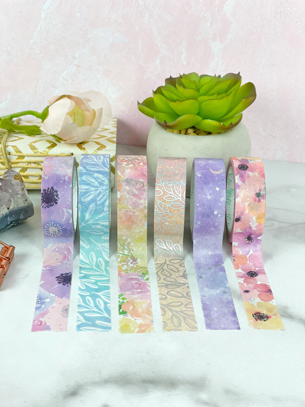 COLLECTION: Purples and Pinks 6-Piece Washi Tape Set
