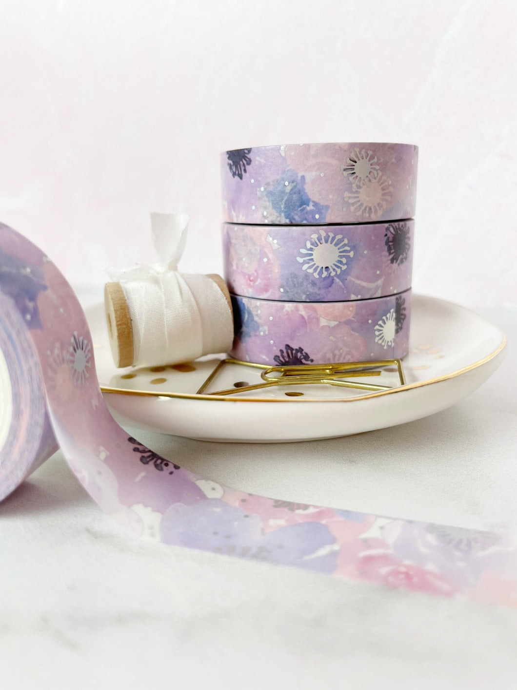 Watercolor Purple Floral Washi Tape